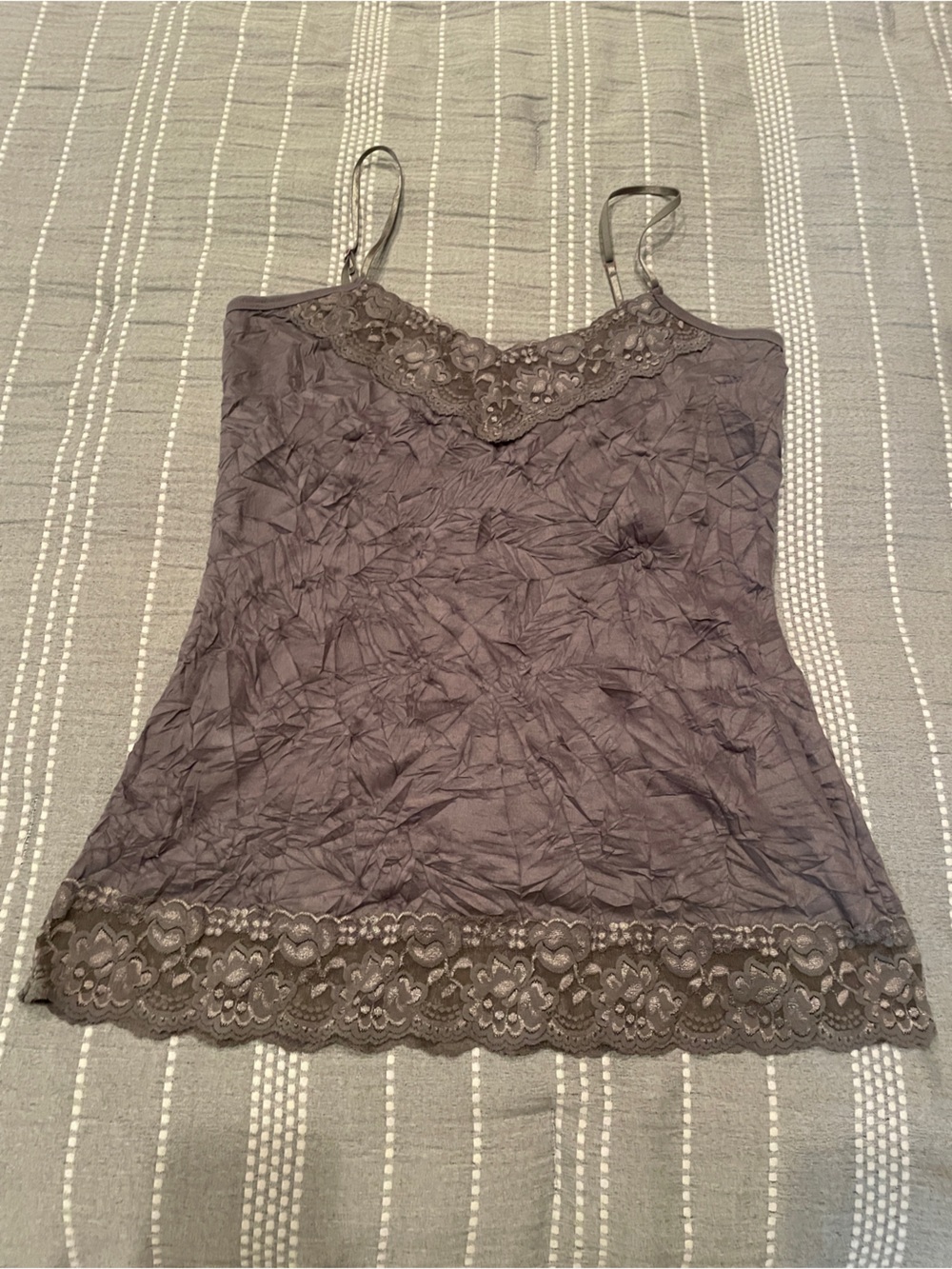 Vintage Maurices Lace-Trim Slip Camisole in Dusty Mauve